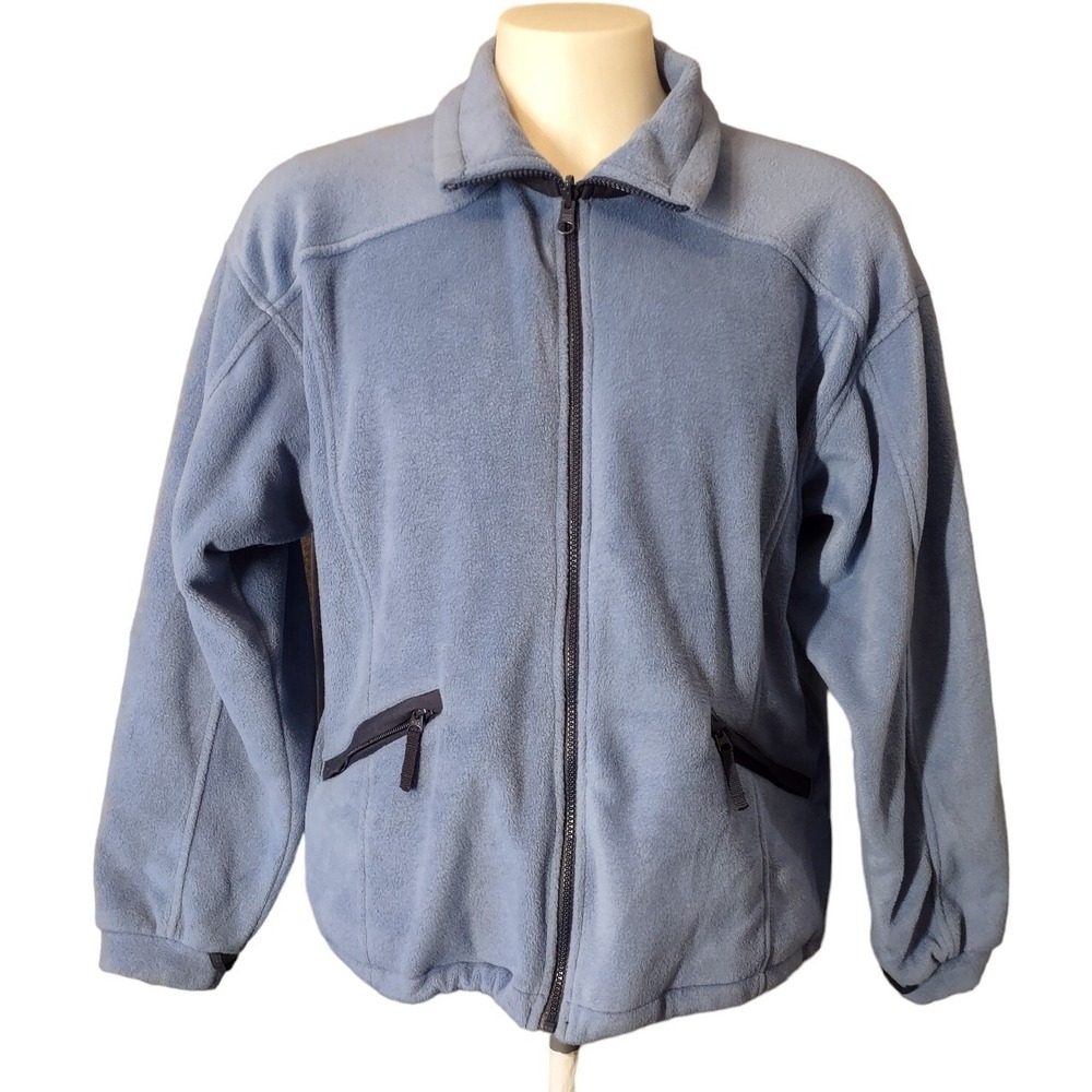 Columbia Fleece Jacket Women's X-Large Coat Full zip Blue Adult Zip Pockets Logo